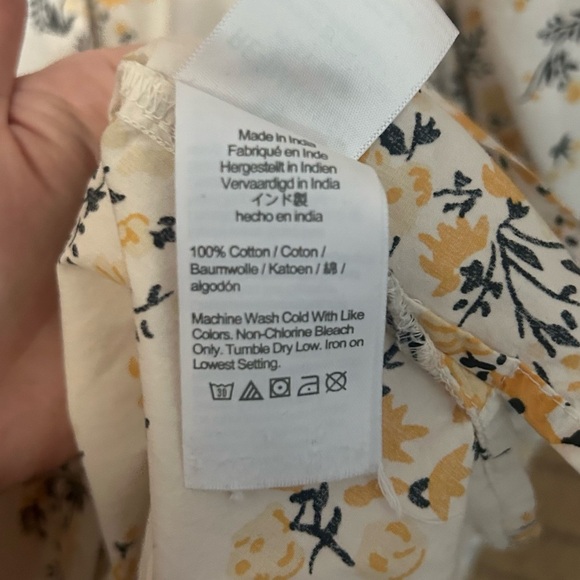 J. Crew Puff Sleeve 1/2 Button Cotton Long Sleeve Blouse Budding Floral Size XS - Picture 5 of 7